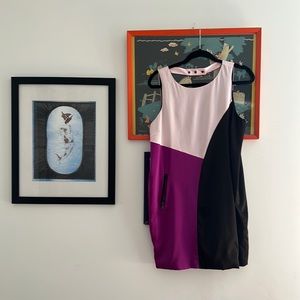 TWELVE BY TWELVE LOS ANGELES VINTAGE COLOR-BLOCK COCKTAIL DRESS